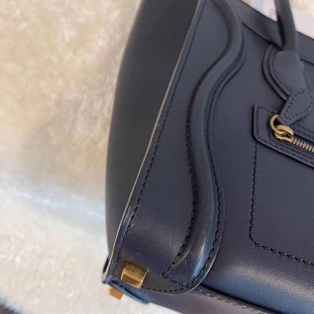 💙 Celine Micro Luggage 💙 Navy Blue GHW Tote Bag - Picture 10 of 15